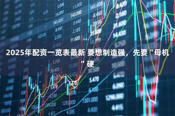 2025年配资一览表最新 要想制造强，先要“母机”硬