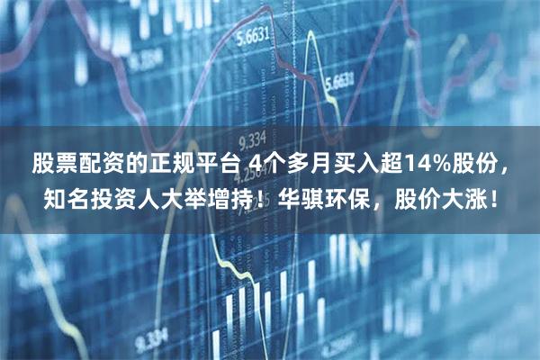 股票配资的正规平台 4个多月买入超14%股份，知名投资人大举增持！华骐环保，股价大涨！